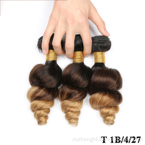 Full Cuticle Aligned Virgin Brazilian Ombre human hair 3 tone color ombre human hair extension